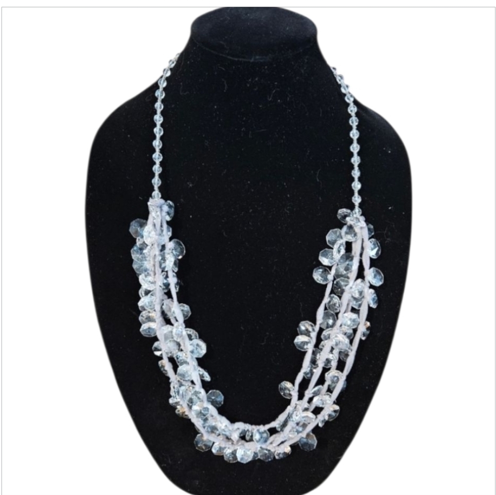 Chico's Sun Catcher Beaded Statment Elegant Crystal Beaded Necklace